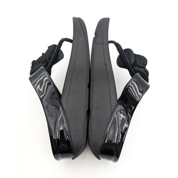 FitFlop Florrie Toe-Thong Wedge Sandal Women's Slip-On Black Size US7 EU38 - Picture 5 of 12